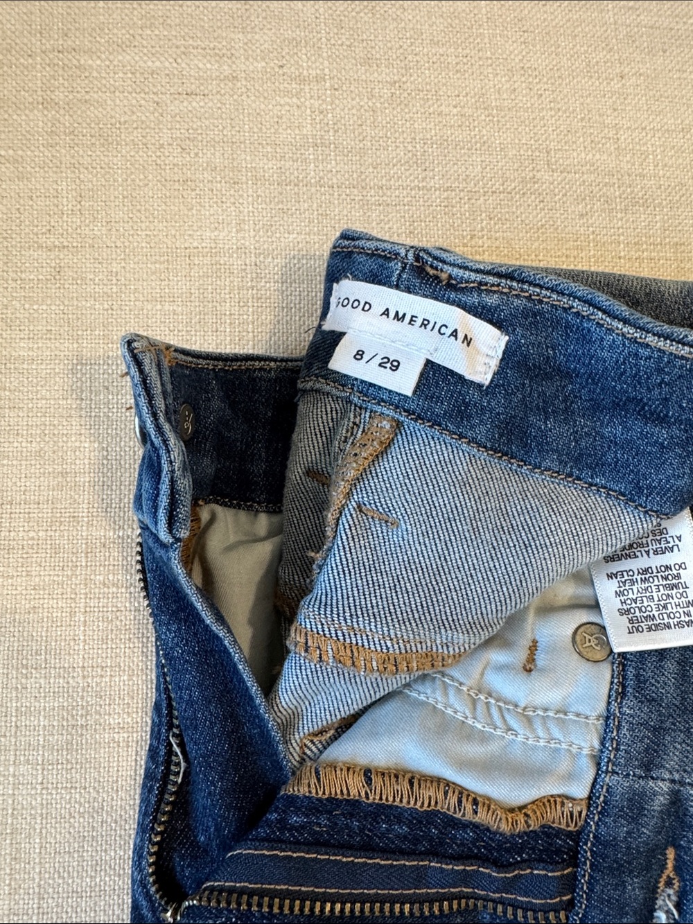 Good American Women's Blue Straight Leg Jeans